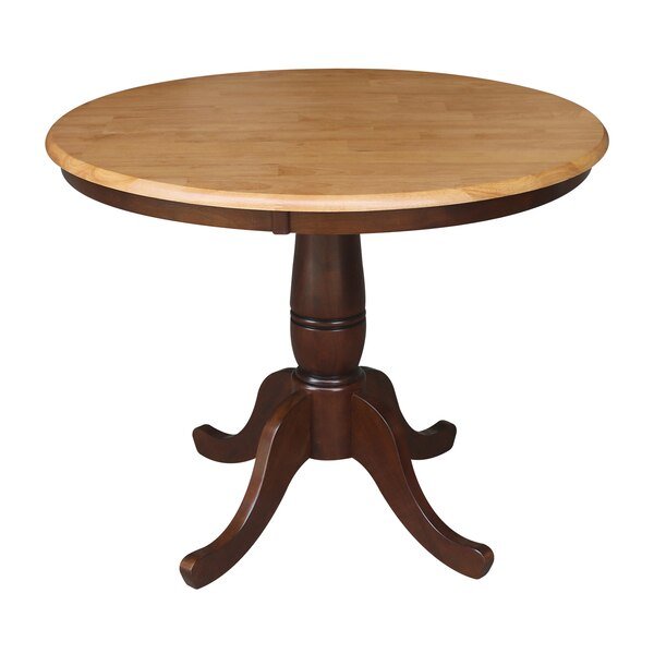 Round Pedestal Table, 36 in W X 36 in L X 29.1 in H, Wood, Cinnamon/Espresso, International Concepts, Mfr#: K58-36RT